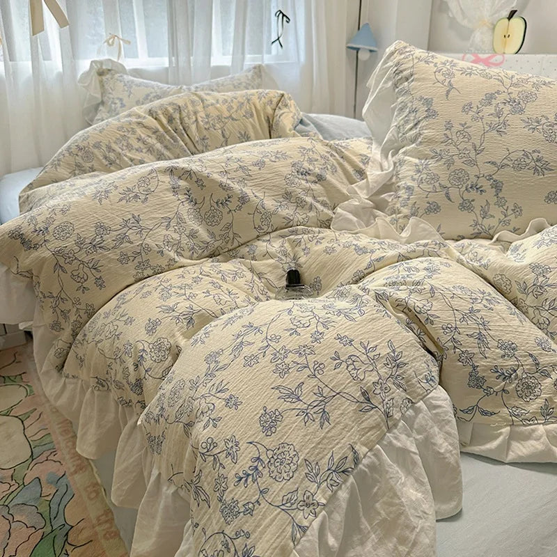 Korean Princess Lace Bedding Set