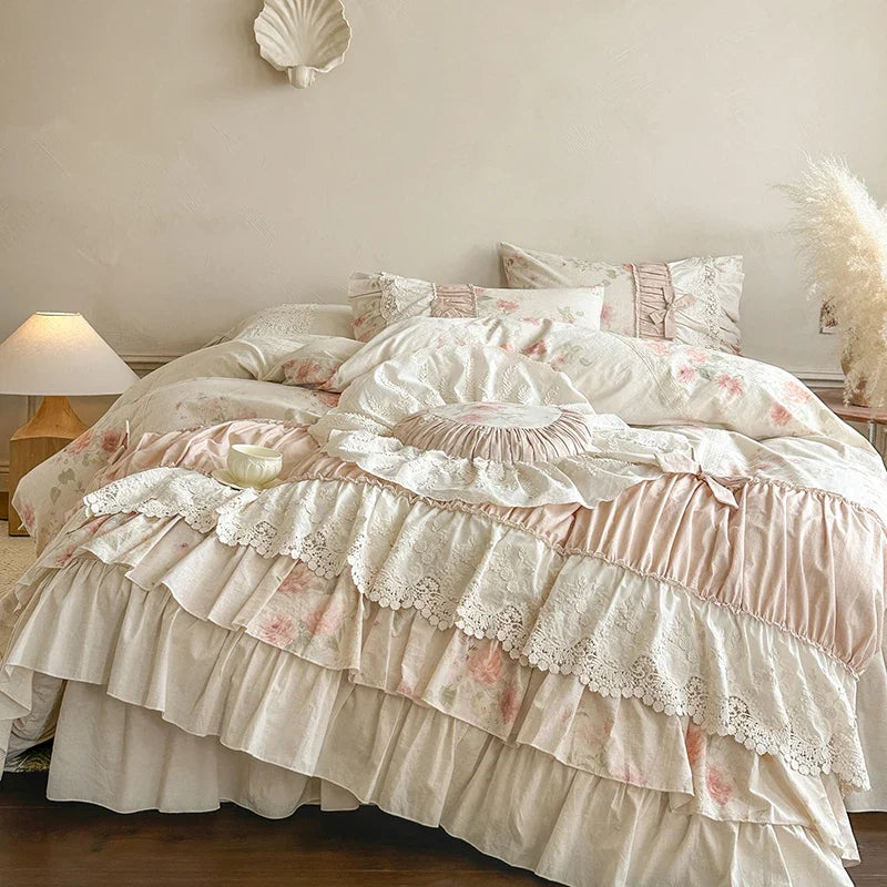 100% Cotton Vintage French Floral Bedding Set