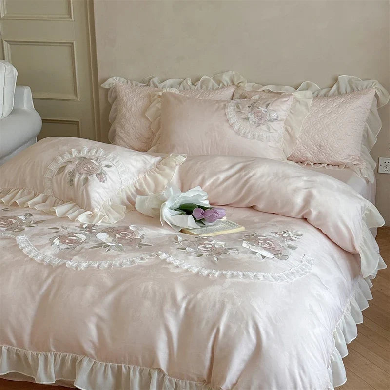800TC Lyocell Cotton Jacquard Soft Silky Bedding Set