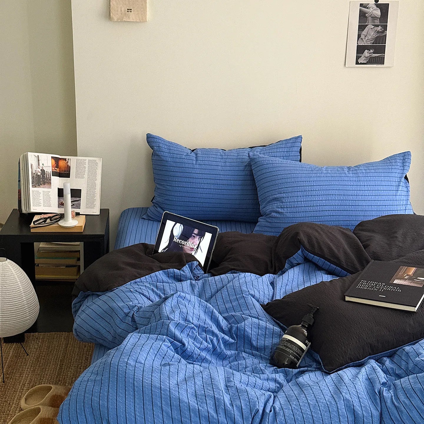 Nordic Minimalist Bedroom Four Piece Bed Set with Sheets Pillowcases Quilt Covercovers Suitable for Home Use