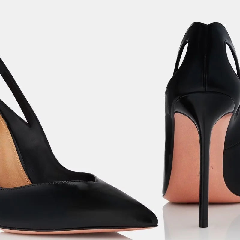 Black PU Hollow Banquet Shoes