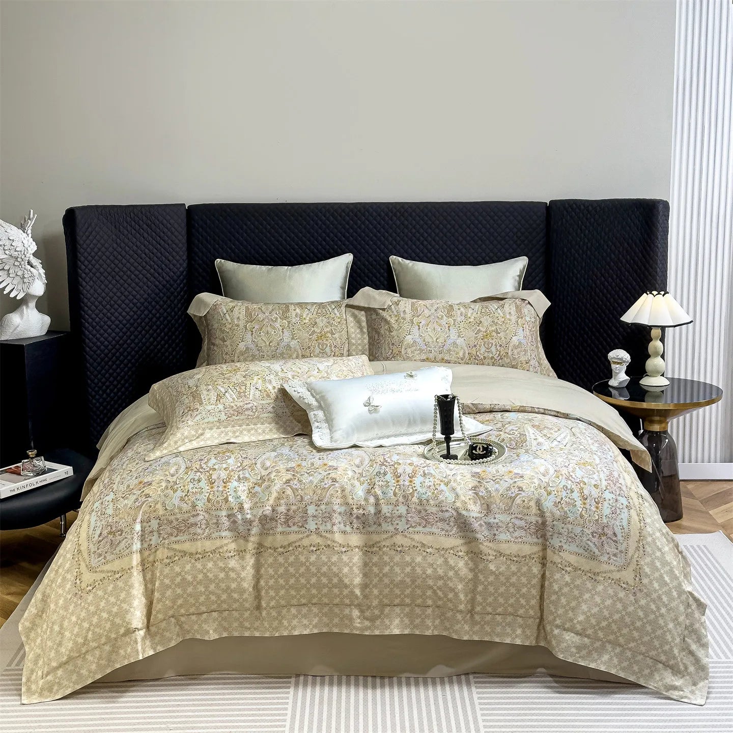 Flowers Prints Luxury Queen King Size Bedding Set