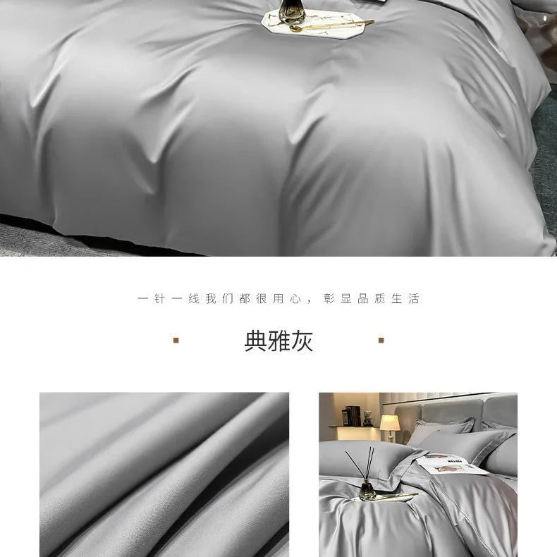 Grade A Long Staple Cotton Luxury High End 4 Piece Bedding Set