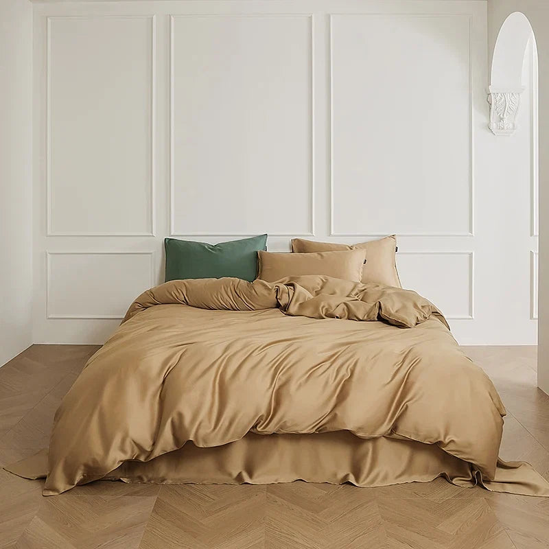 600TC Lyocell Soft Silky Cooling Solid Color Bedding Set