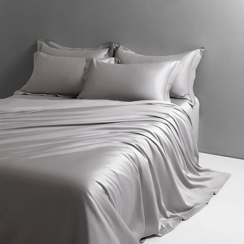 1000TC Egyptian Cotton Luxury Solid Color Soft Silky 4/6Pcs Bedding Set