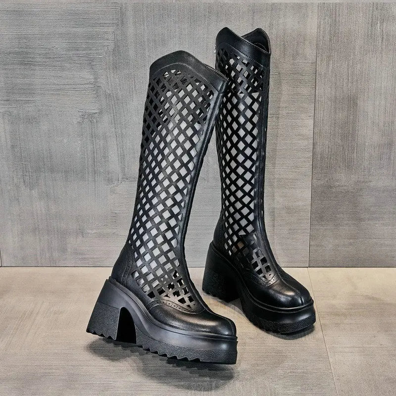 Female Breathable Hollowed Out Mesh Boots