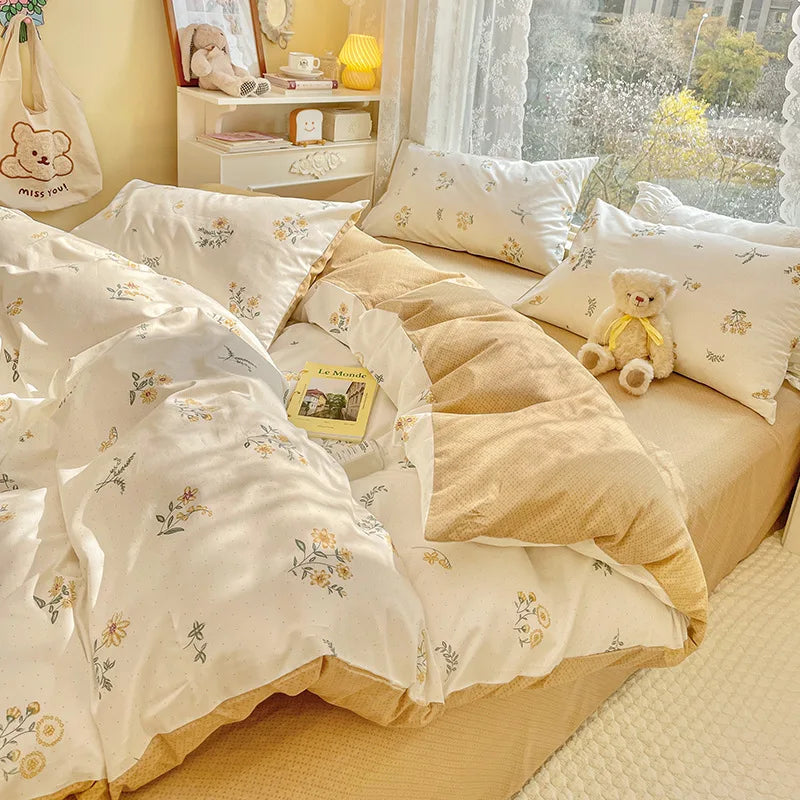 Cotton Long Staple Cotton 4 Pcs Bedding Set