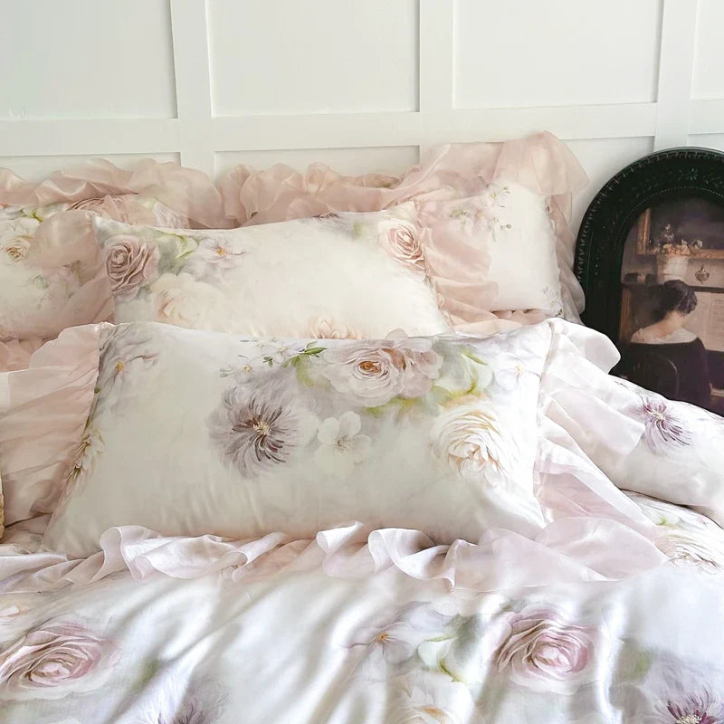 Rose Flower Print Bedding Set