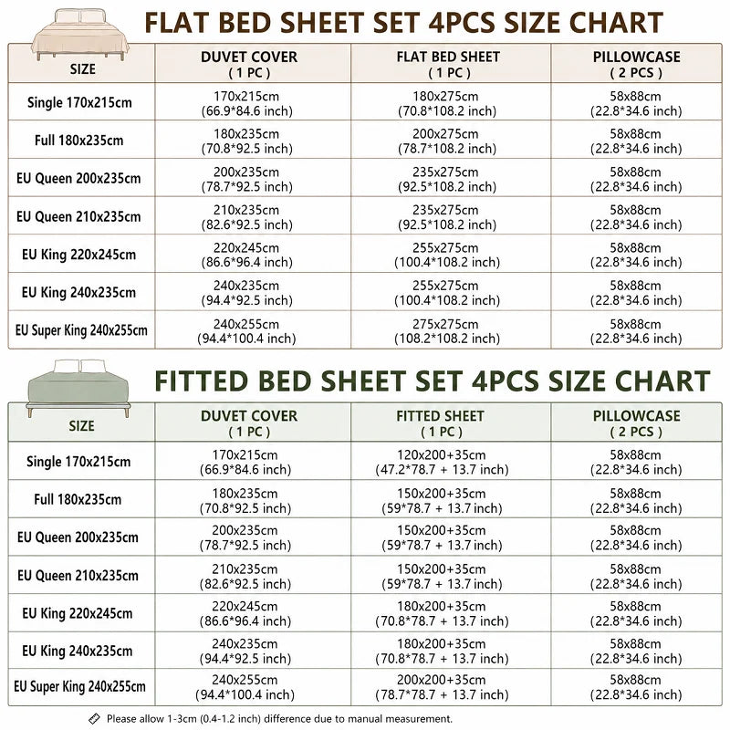 4Pcs Hotel Luxury 100% Cotton Bedding Set