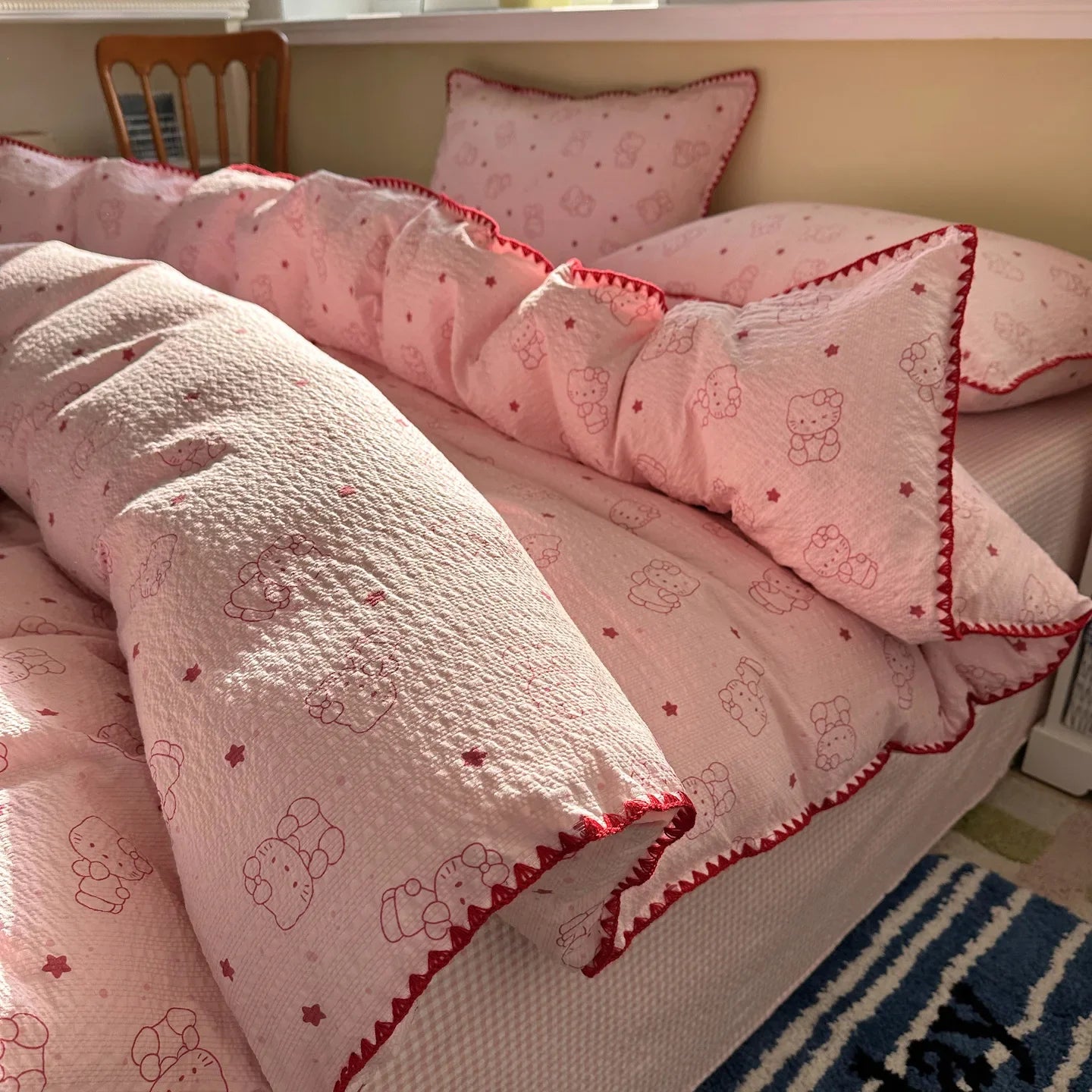 Pure Cotton 4 Piece Bed Sheet Set Dormitory Bedding Twin Full Queen King Size Soft Breathable