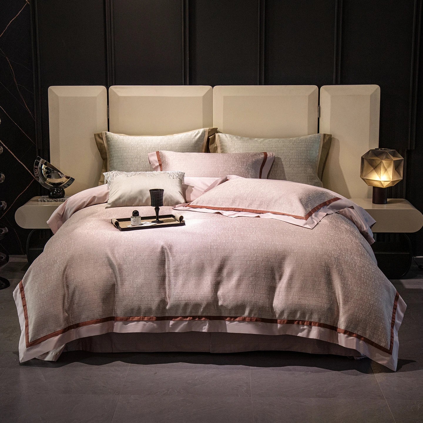Satin Yarn-dyed Jacquard 1000TC Egyptian Cotton Soft Silky Luxury Bedding Set