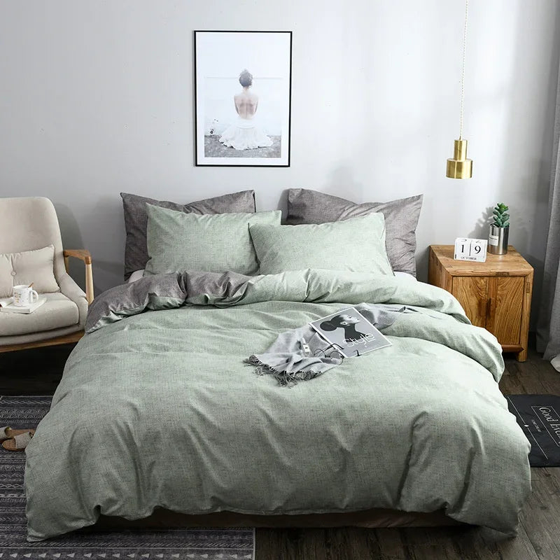 2/3pcs Solid Color Duvet Cover Set Super Soft Queen King Size Bedding Sets