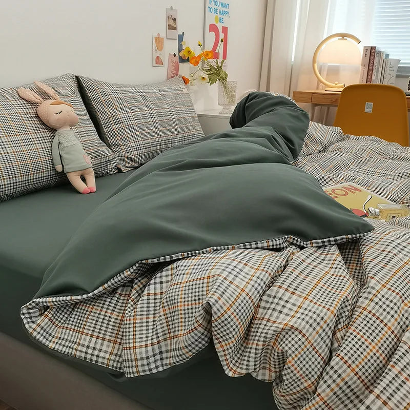 Japanese Plaid Bedding Sets