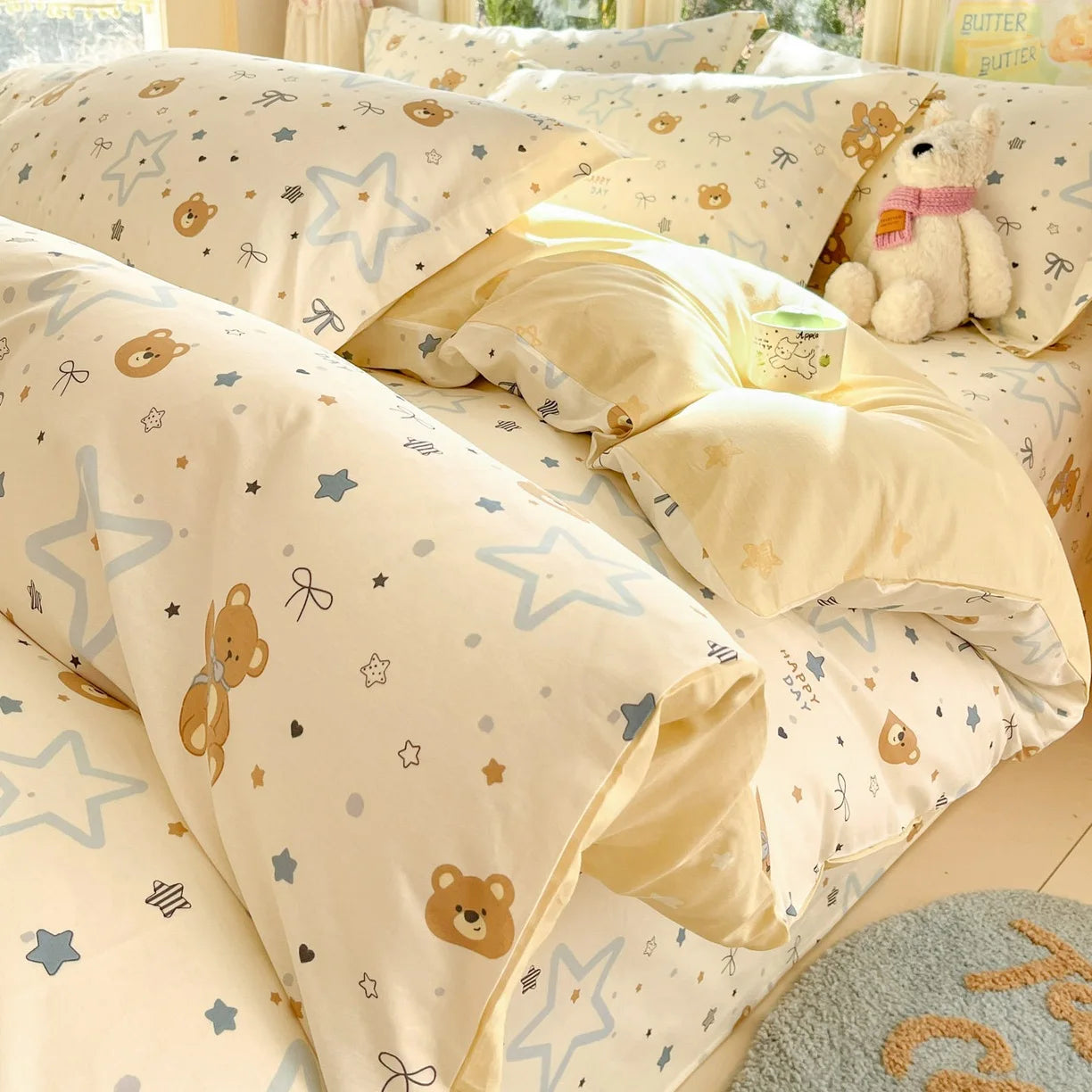 Pastoral Style Florals 100% Cotton Duvet Cover Soft Skin Friendly Single Double Bed Covers Pillowcases Queen King Bedding Set