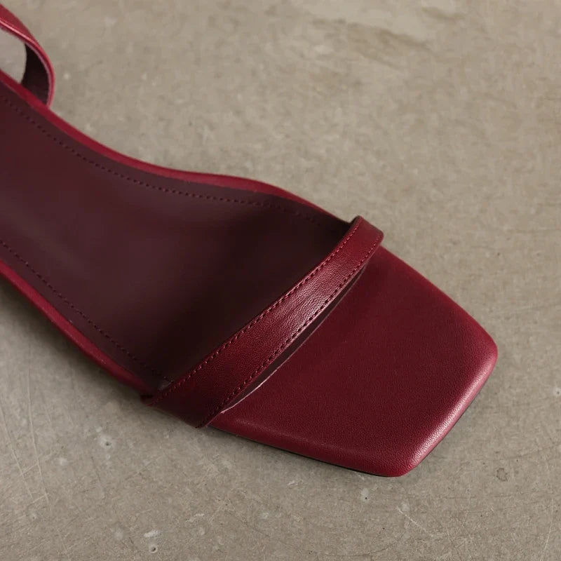leather cowhide simple breathable loose grip low Heel