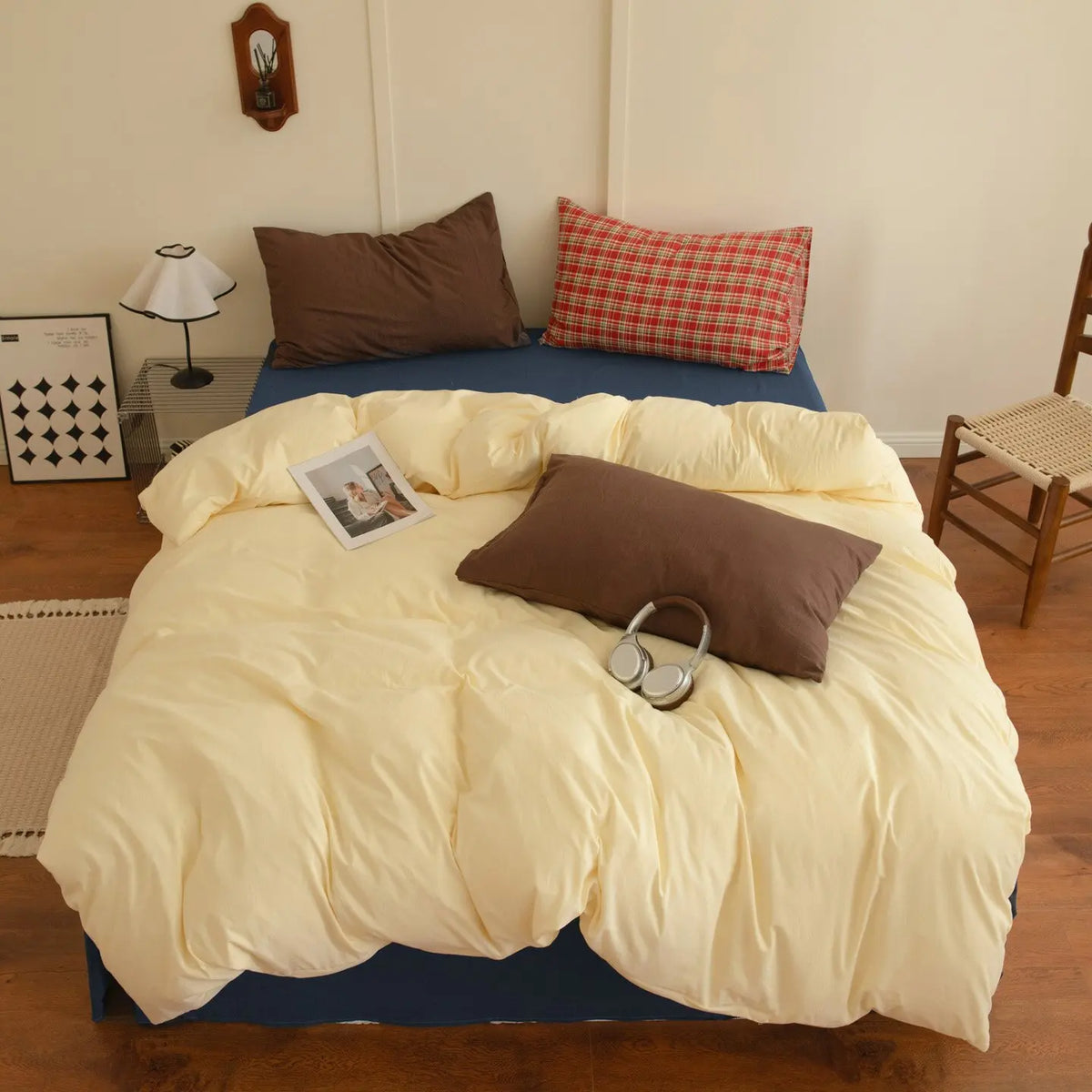 1Pcs Stripe Print Duvet Cover Twin Queen King Quilt Cover Korean Four Seasons Full Queen Adult Kids Dormitory Comforter Cover