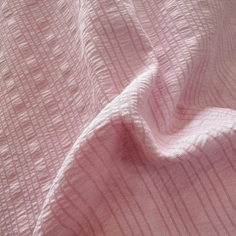 3/4Pcs Solid Color Round Ruffle Bedding Set