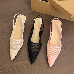 Designer Hollow Mesh Woven Brand Pumps