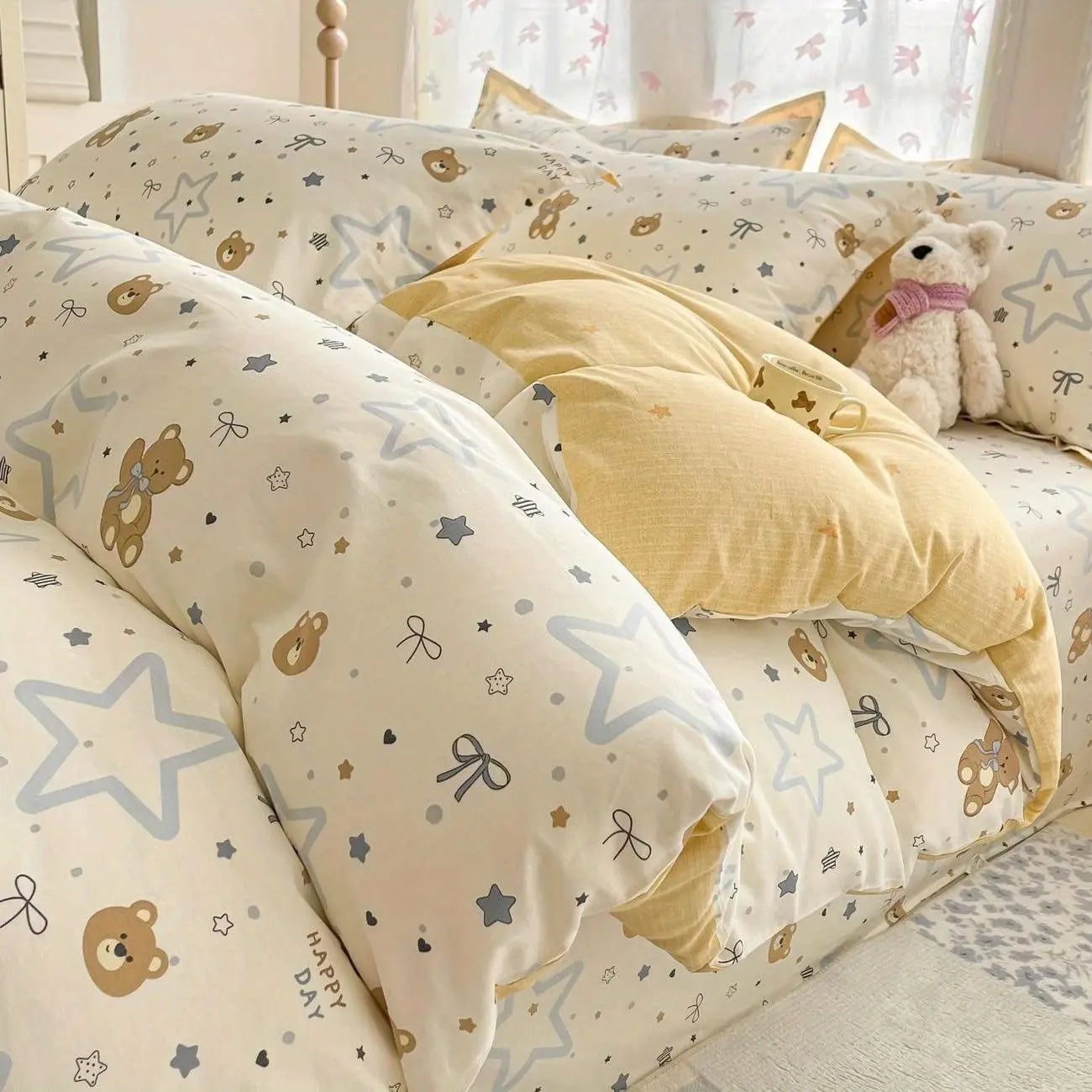 Pink Flowers Bedding Set