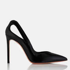 Black PU Hollow Banquet Shoes