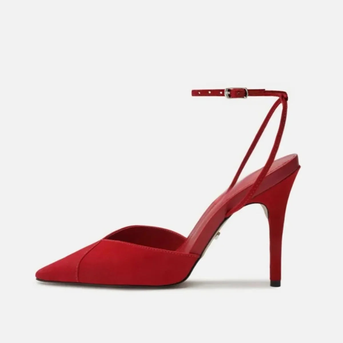Silver Patent Leather One Word Buckle Sandals