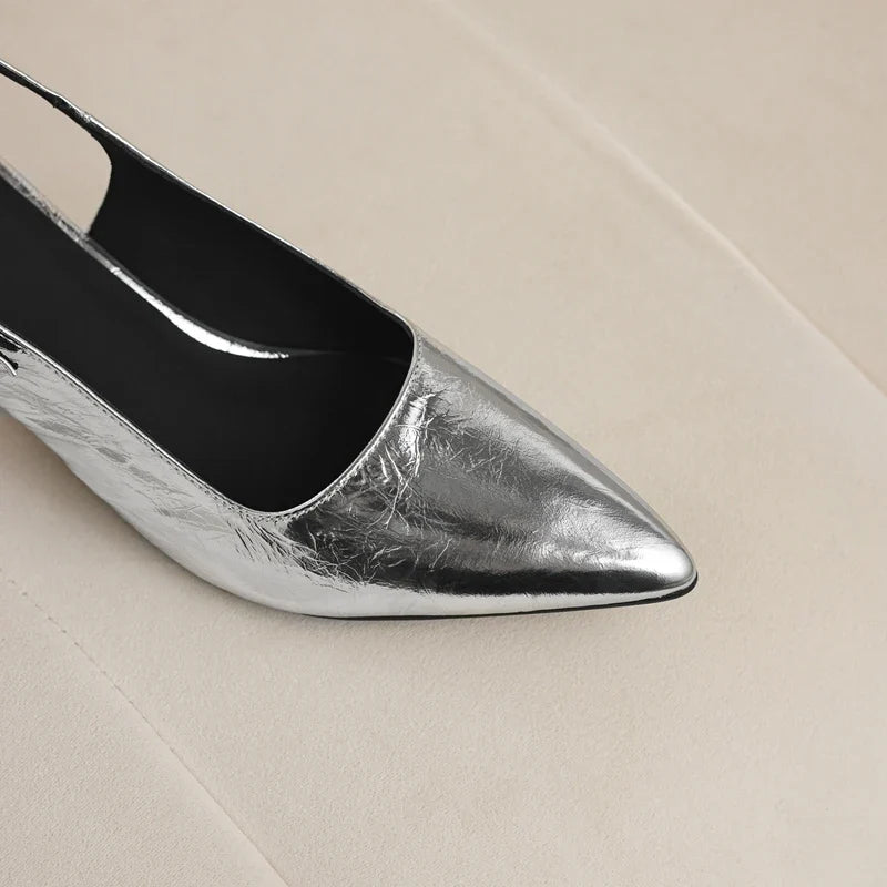 leather cowhide high Heels