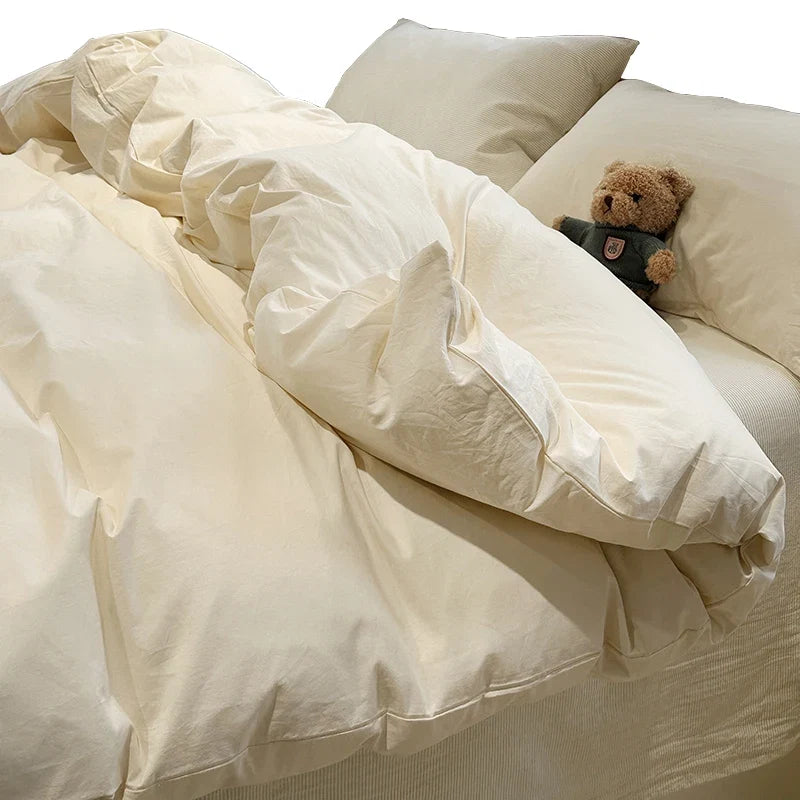 Japanese Solid Brushed Bedding Sets