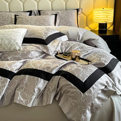 Marble Texture Jacquard Luxury Bedding Set