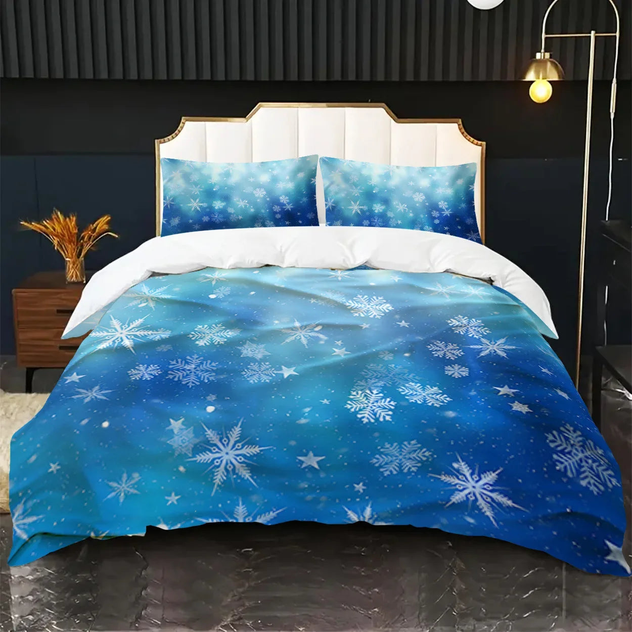 3 Pieces Duvet Cover Set with Pillowcases No Filler Christmas Gift Deer Snow AU EU US Single Double Size Girls Boys Bedding Set