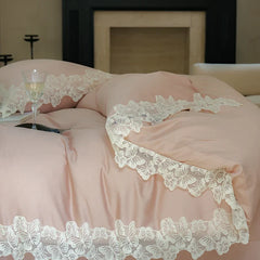 100% Cotton Flowers Butterfly Lace Edge Bedding Set