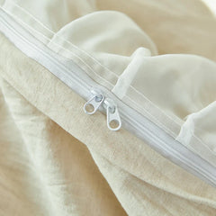 Cotton Linen Blend Vintage French Style Double Layer Lace Ruffles Princess Bedding Set