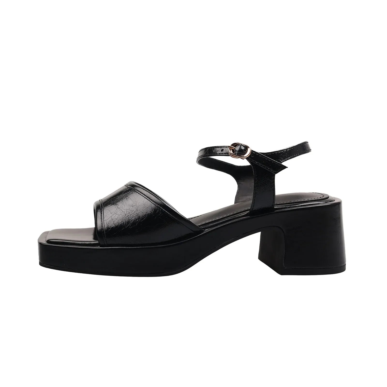 sheepskin square toe Chunky Heel