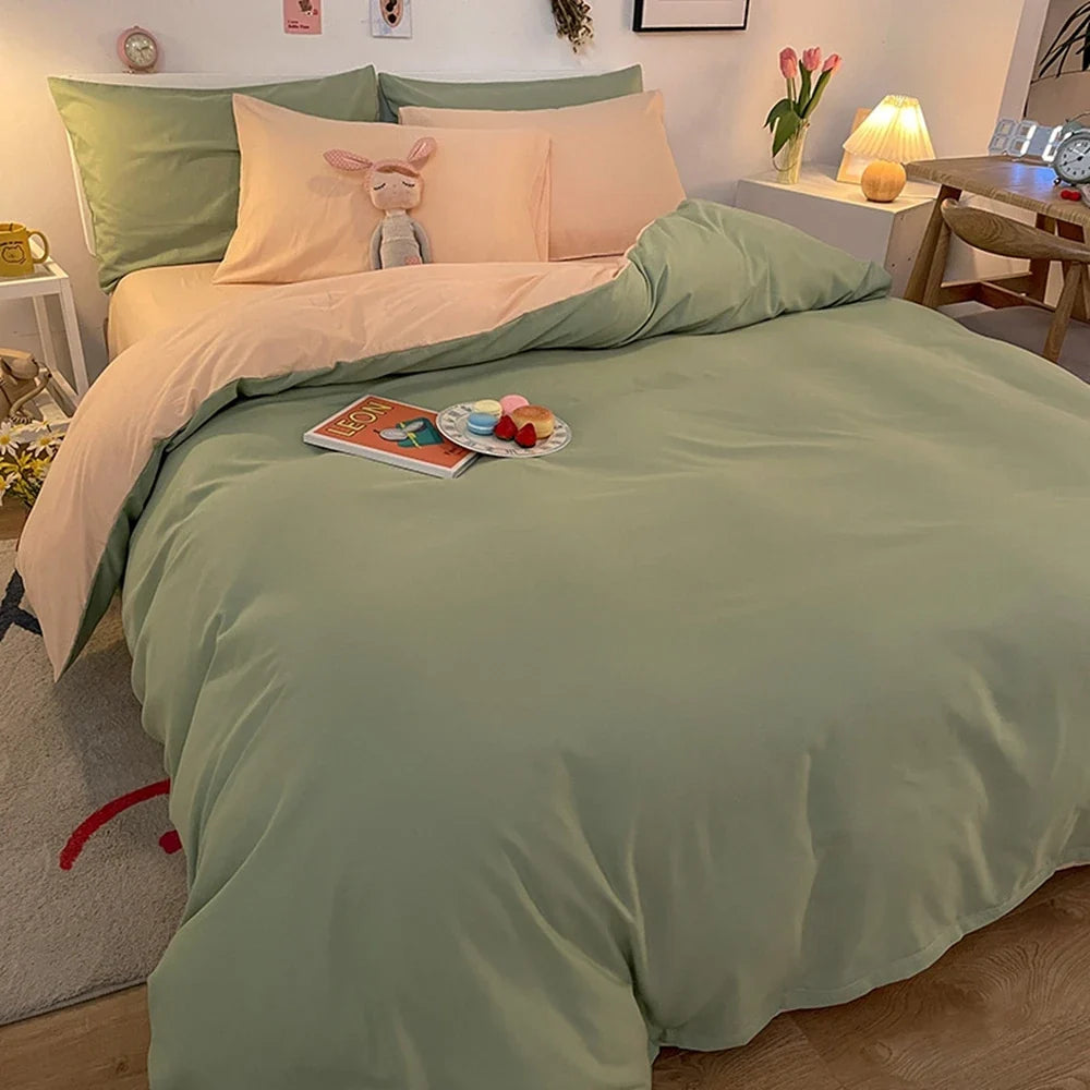 1 Pc Housse De Couette 220x240 White Gray Color Duvet Cover Double Size Funda Nordica Cama 150 Queen/King Size Bed Cover