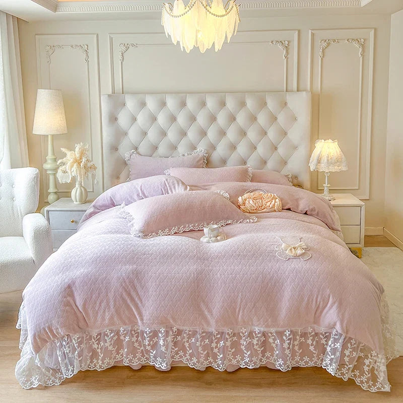 Crystal Velvet Winter Warm Thickened Bedding Set