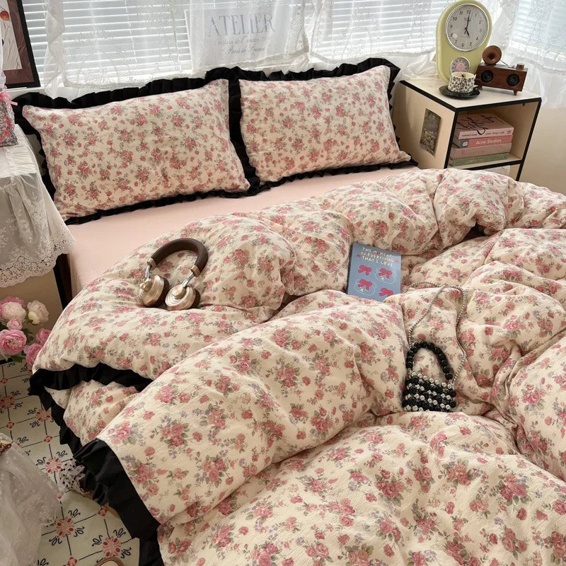 2025 Washed 4PCS Duvet Cover Set All Seasons Bedding Set