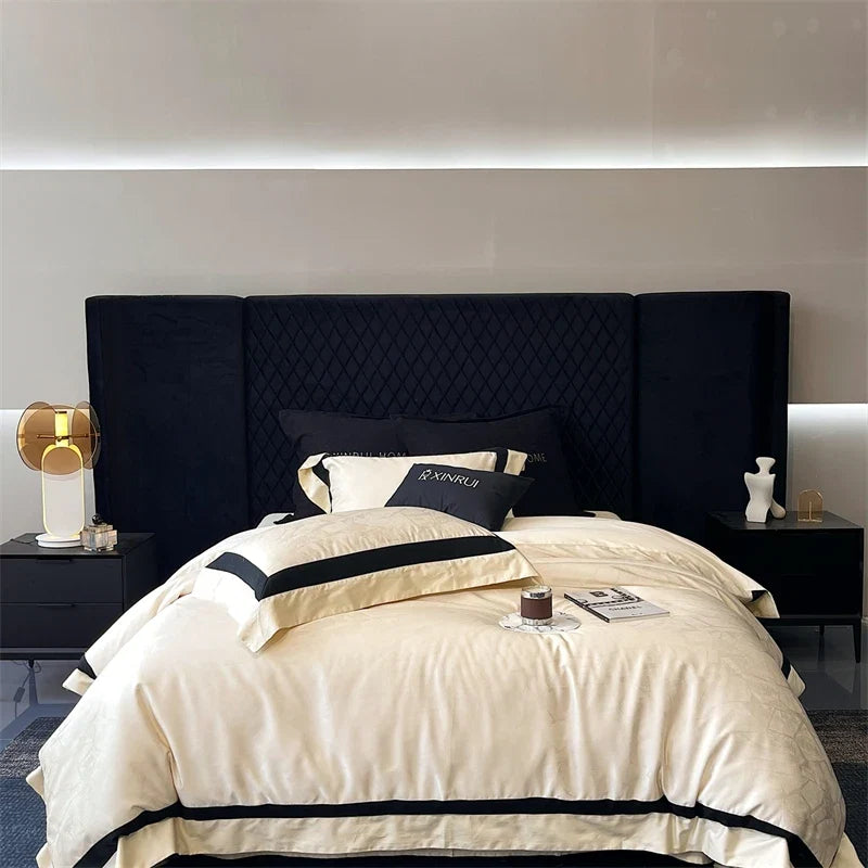 1000TC Egyptian Cotton Jacquard Luxury Queen King Size Bedding Set