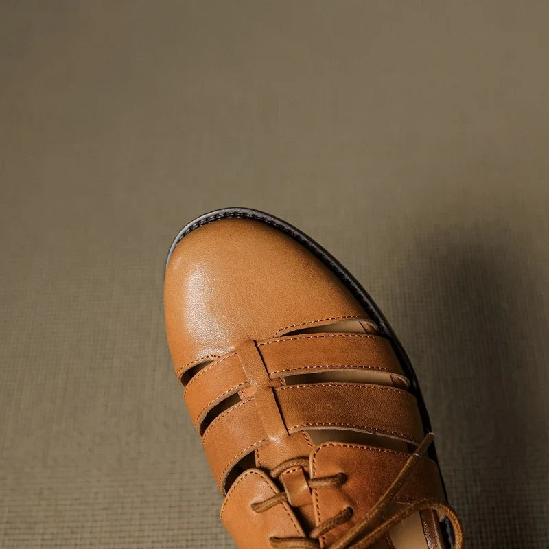 leather cowhide mid Heel