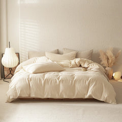 3/4Pcs Modern Minimalist Solid Color Bedding Set