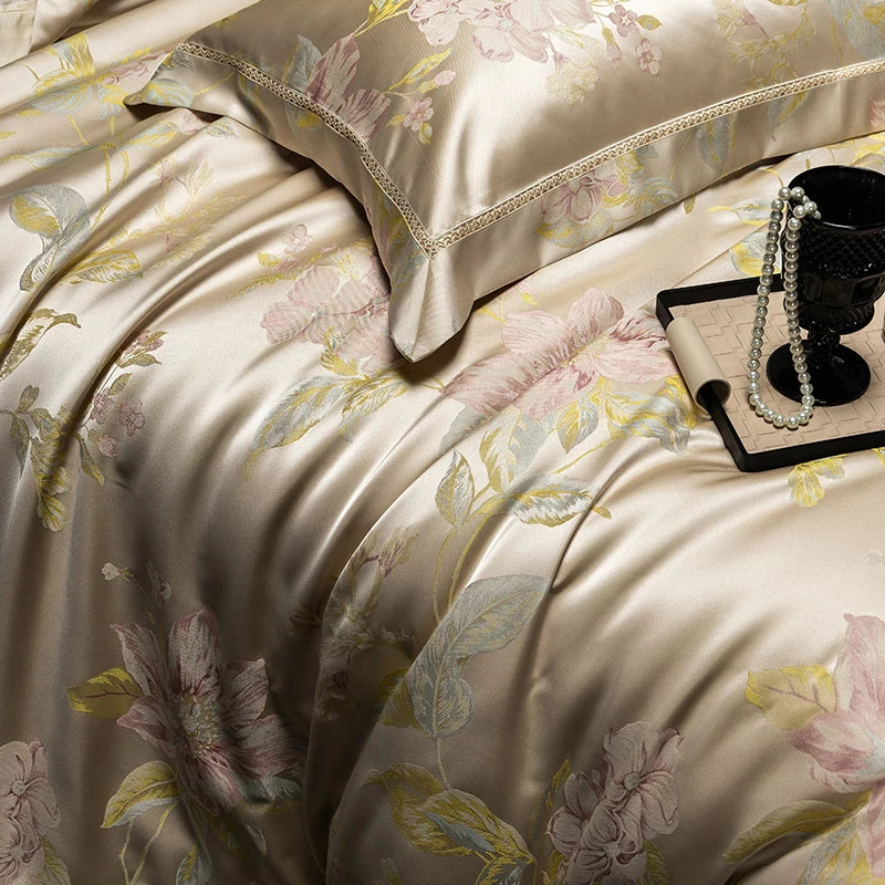 Brocade Jacquard Egyptian Cotton Patchwork European Luxury Bedding Set