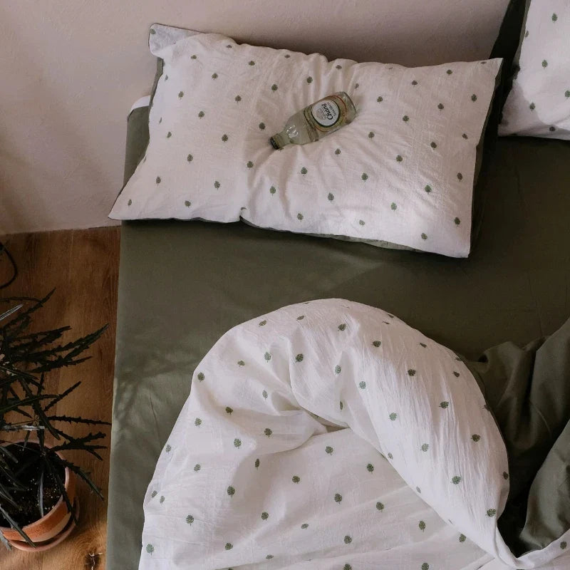 A-class Jacquard Bedroom Four Piece Set, Small Fresh Learning Three Piece Set Pure Cotton Duvet Cover Bed Sheet
