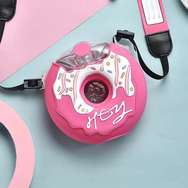 Cute Cartoon Built-in Straw Water Bottle