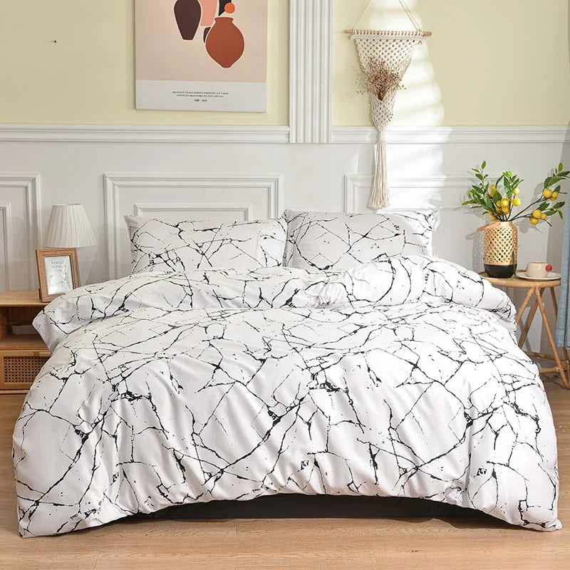 Minimal Nordic Style Quilt Cover Set Duvet cover and 2 Pillowcases plaid Comforter cover for full king twin double single bed
