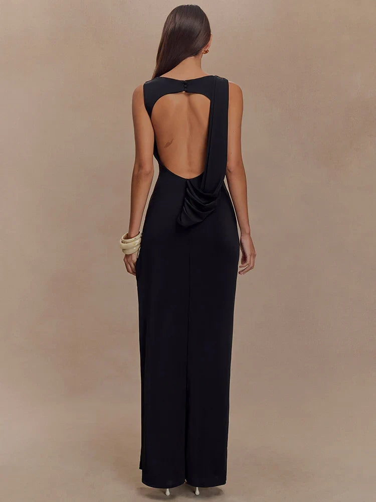 Jennifer Backless Ruched Maxi Dress