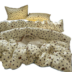 Pure Cotton 4 Piece Bed Sheet Set Dormitory Bedding Twin Full Queen King Size Soft Breathable