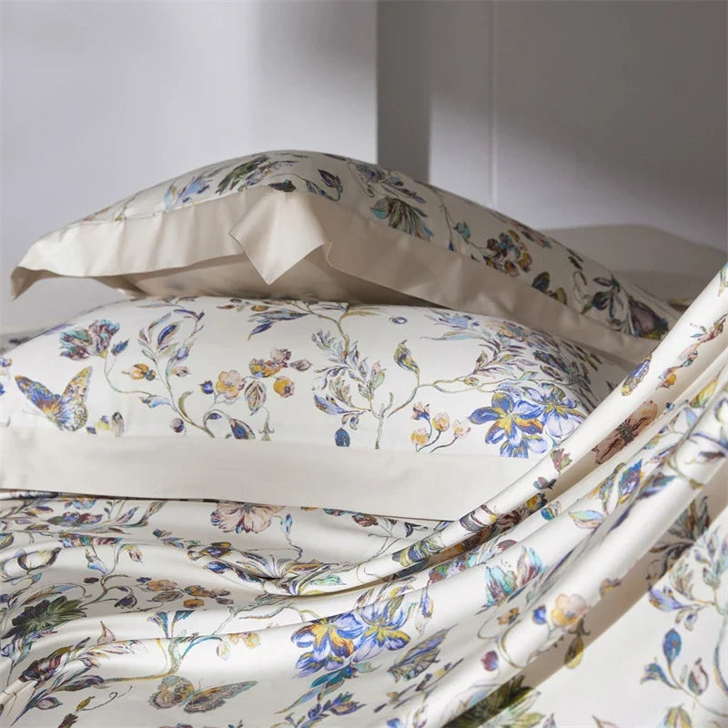 Luxury Watercolor Floral Print Bedding Set