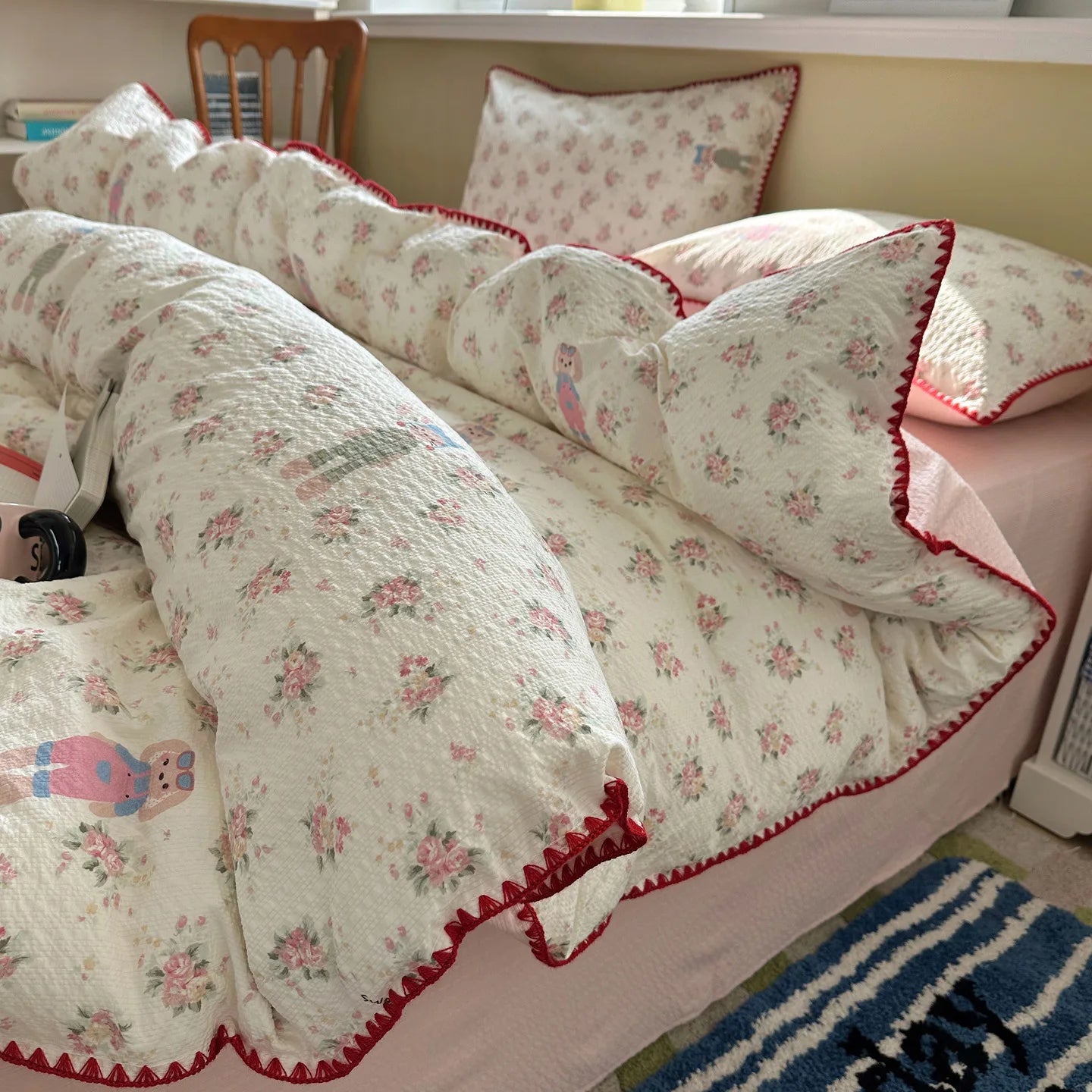 Pure Cotton 4 Piece Bed Sheet Set Dormitory Bedding Twin Full Queen King Size Soft Breathable