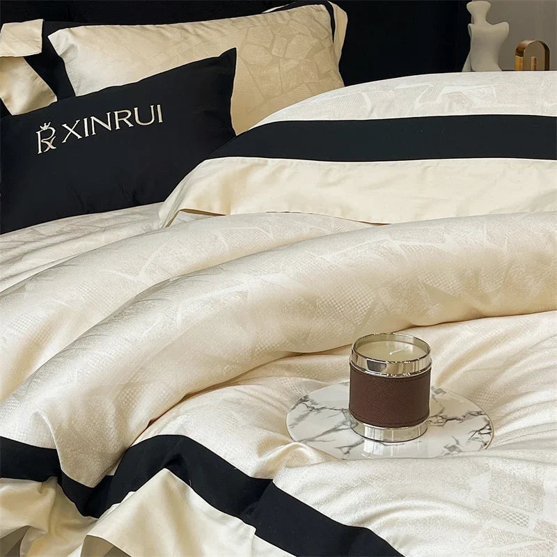 1000TC Egyptian Cotton Jacquard Luxury Queen King Size Bedding Set