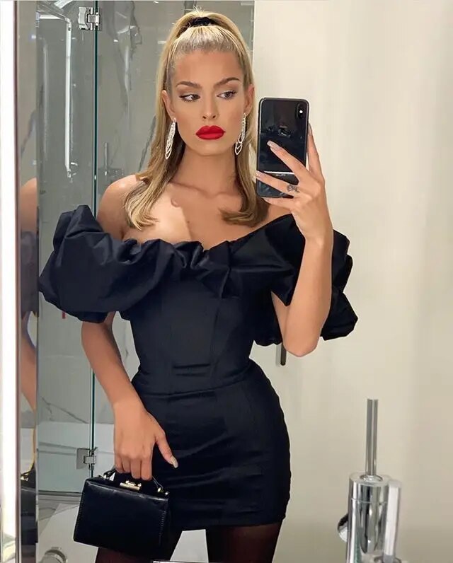 Sasha's Elegant Neckline Dress