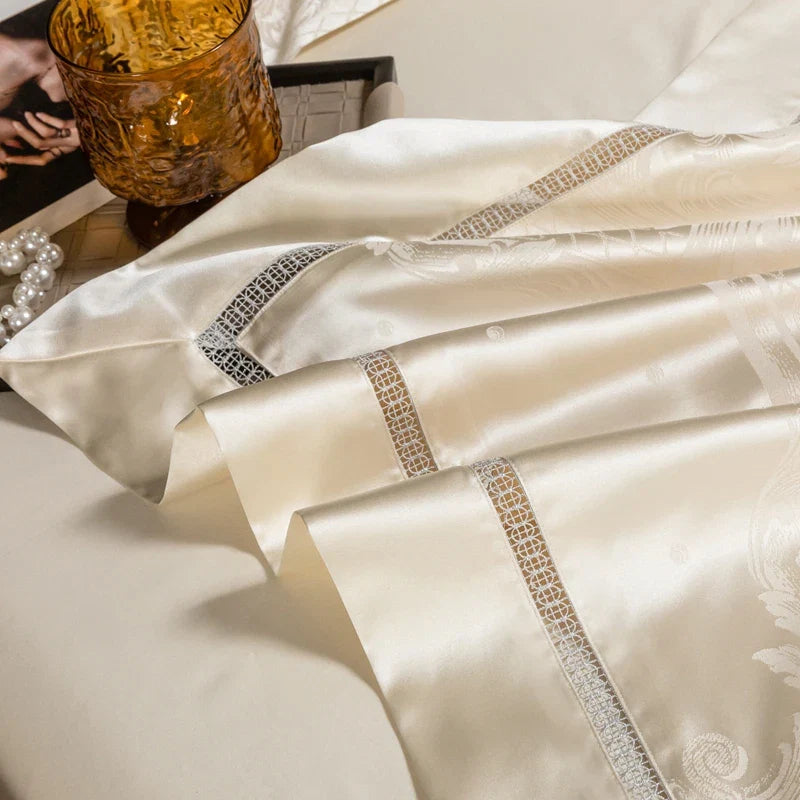 1000TC Egyptian Cotton Soft Silky Jacquard Luxury European Style Bedding Set