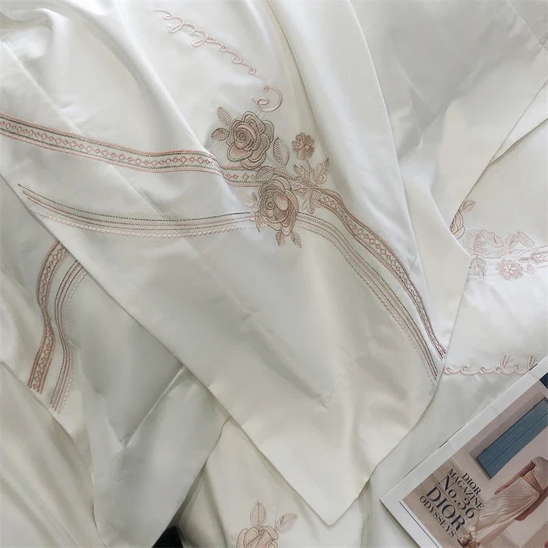 Luxury 100% Egyptian Cotton Embroidery Bedding Set